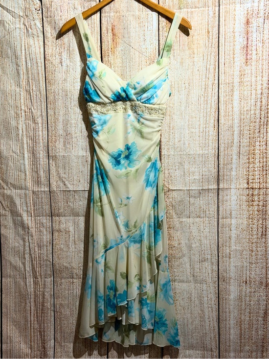 City Triangles Dresses & Skirts - City Triangles Cream Dress with Blue Floral Print